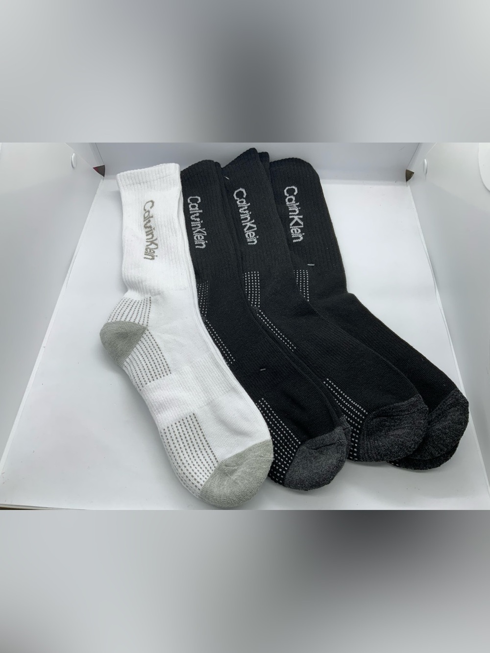 Calvin Klein Black & White Athletic Crew Socks - Pack of 4